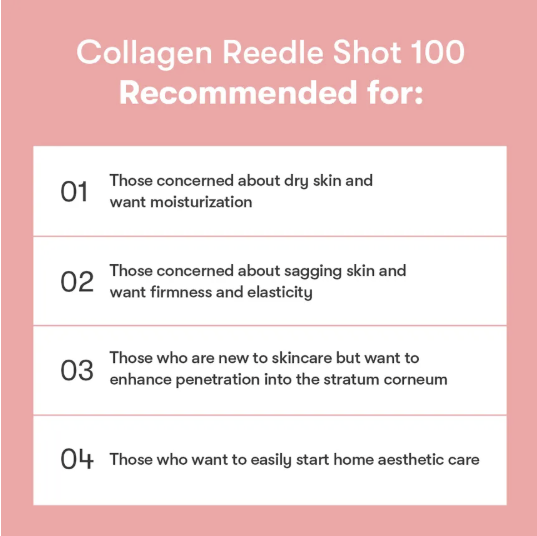 VT Collagen Reedle Shot 50ml, Pink skincare serum bottle with text on a white background