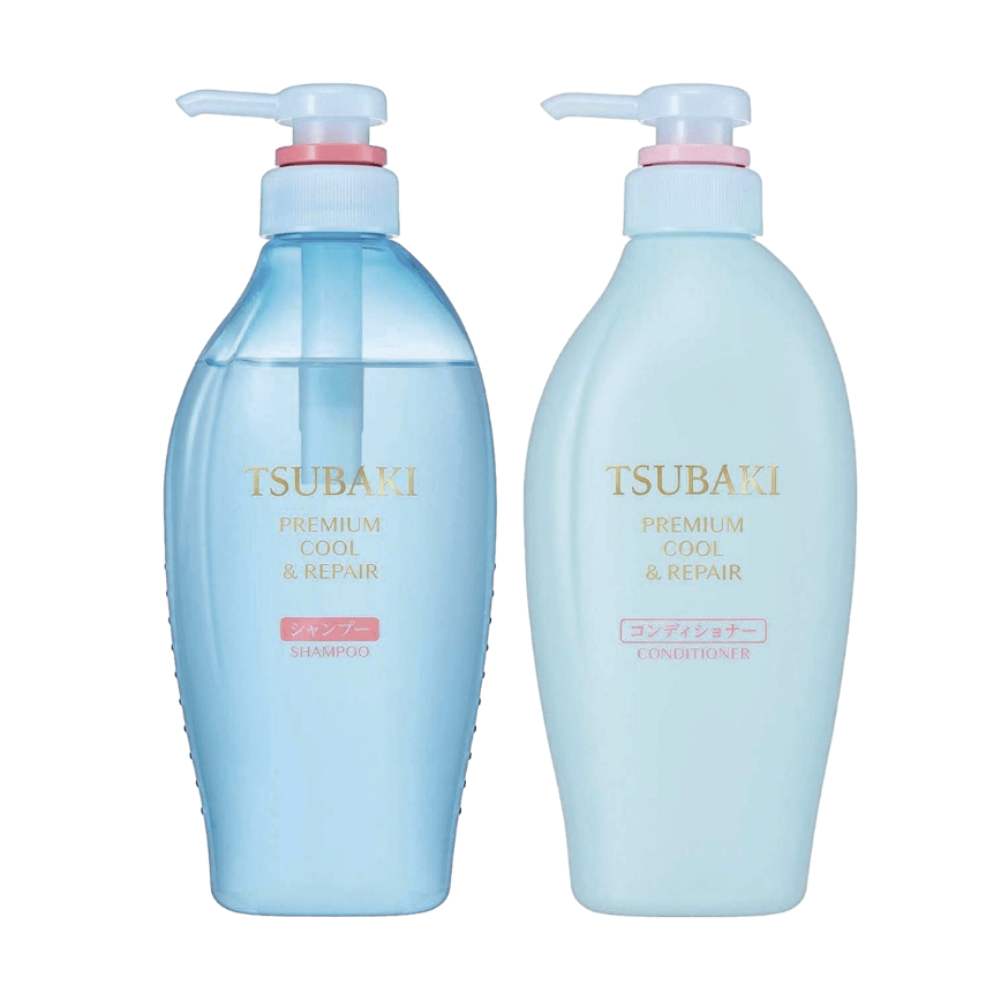 TSUBAKI Premium Cool & Repair Treatment – Refreshing Damage Care 450ml+450ml