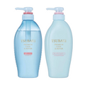 TSUBAKI Premium Cool & Repair Treatment, Two bottles of Tsubaki shampoo and conditioner on a white background