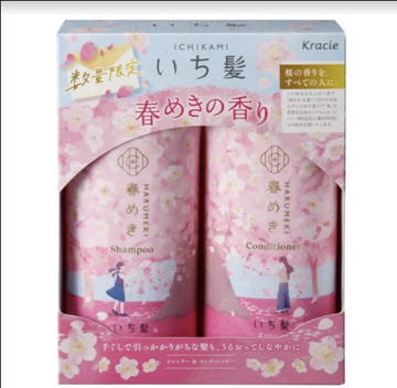 Kracie ICHIKAMI Sakura Hair Care Shampoo & Conditioner Set 480ml +400ml