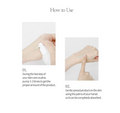 Instructions on how to use a skincare product with two images of hands applying the product, Sioris Deep In a Barrier Cream 50ml