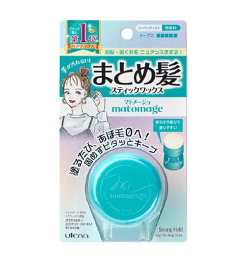 Packaging of matomage hair styling wax with a cartoon character on a white background, UTENA Mate Merges Together Hair Stick Super Tenere 13g