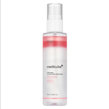 Medicube serum mist bottle on a white background, Medicube PDRN Pink Glutathione Serum Mist 100ml