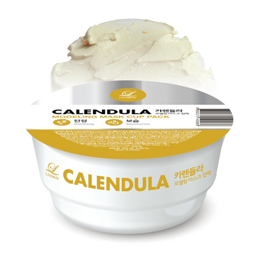 Calendula modeling mask cup pack with visible brand name on a white background, Lindsay Calendula Modeling Mask Cup Pack 28g