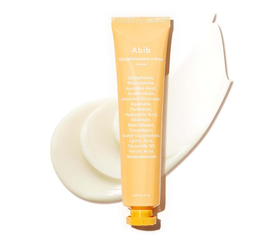 Orange tube of Abib skincare cream with a white background, Abib Glutathione Creme Vita Tube 75ml