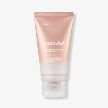 Medicube collagen milk toning sheet mask on a white background, Medicube Collagen Milk Toning Wrapping Mask 75ml