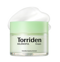 Torriden Balanceful Cream jar with a white cap on a white background