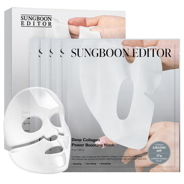 Songboon Deep Collagen Power Boosting Mask – Firming & Hydrating Care (4 Sheets / 37g Each)
