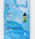 VT Hydro Reedle Shot 100HL 2-Step Hydrogel Mask 1 Sheet, Blue hydrogel mask packaging with text and branding on a white background