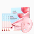 Anua peach 70 + niacin facial mask packaging with a pink mask on a white background, Anua Peach 70 Niacin Brightening Collagen Mask 4ea