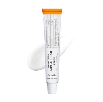 Dr. Alfredo Melaclear cream tube with a swatch of cream on a white background,Dr.Althea Melaclear Cream 20g