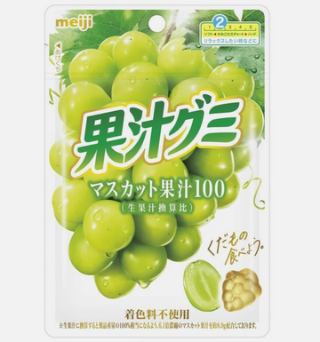 Meiji Gummy Candy Fruit Gummy White Grape 54g