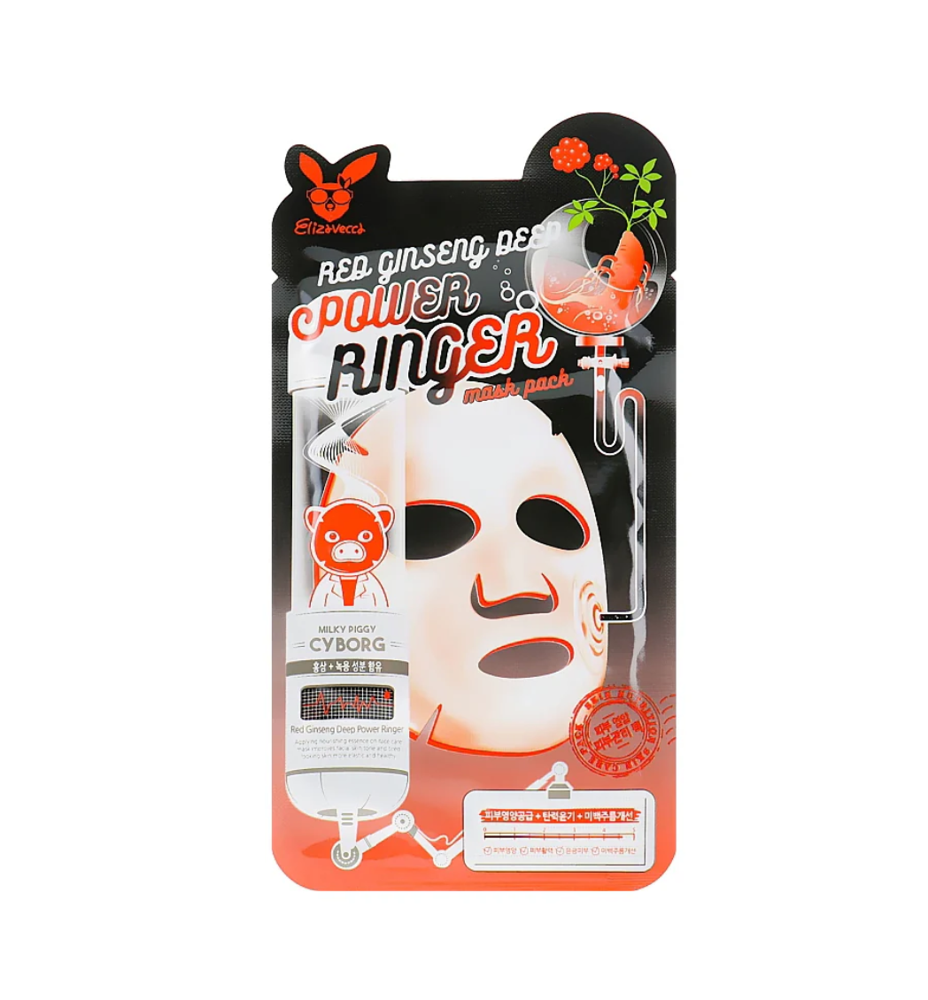 Elizavecca Red Ginseng Deep Power Ringer Mask 1pc