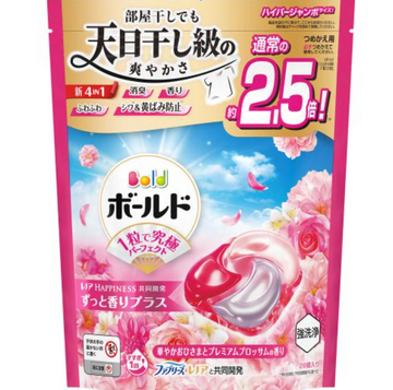Detergent pod packaging with floral design and Bold branding, P&G Bold 4D Gel Ball Refill Premium Blossom Scent 28 pcs