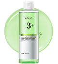 Anua toner bottle with green liquid on a white background, Azelaic Acid 3 Cica Skin Clarifying Toner 250ml