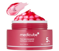 Red jar of Medicube TXA Niacinamide Capsule Cream with pink cream and capsules on a white background, Medicube TXA Niacinamide Capsule Cream 55g