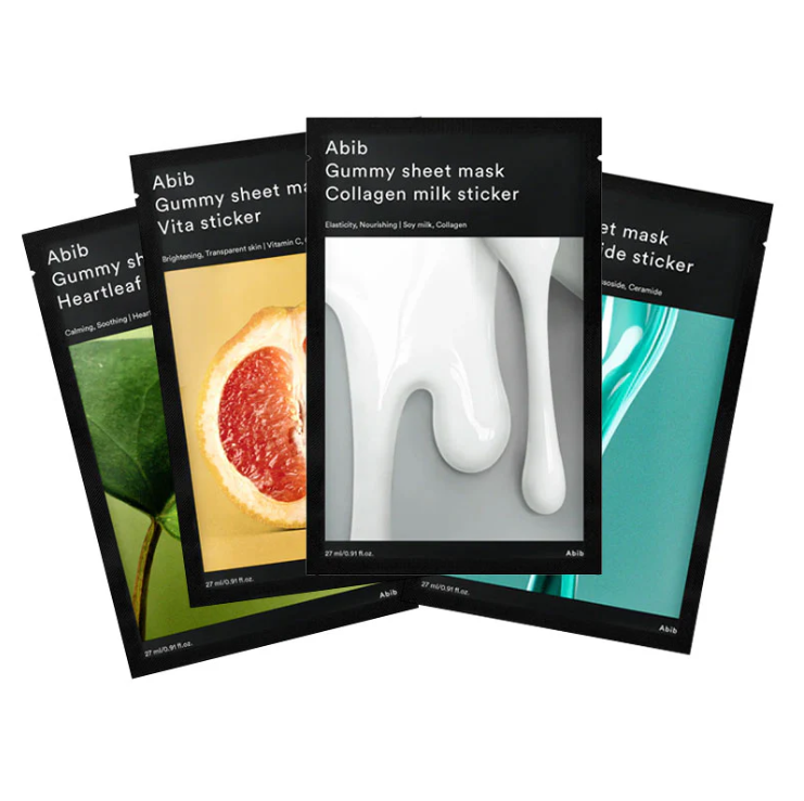 Abib Gummy Sheet Mask Vita/Collagen Milk/Sedum Hyaluron/Madecassoside/Heartleaf  Sticker-1pc