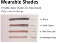 Wearable shades swatches with labeled colors on a white background, Etude House Proof 10 Gel Pencil Liner