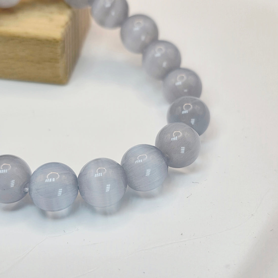 Gray Cat’s Eye Glow Bracelet – Calming, Elegant Crystal Energy