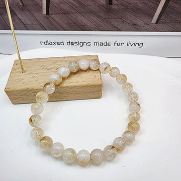 Golden Rutilated Quartz Bracelet – Wealth Glow Crystal, Elegant Daily Jewelry