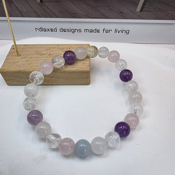 Harmony Crystal Bracelet – Amethyst, Rose Quartz & Clear Quartz Energy Blend
