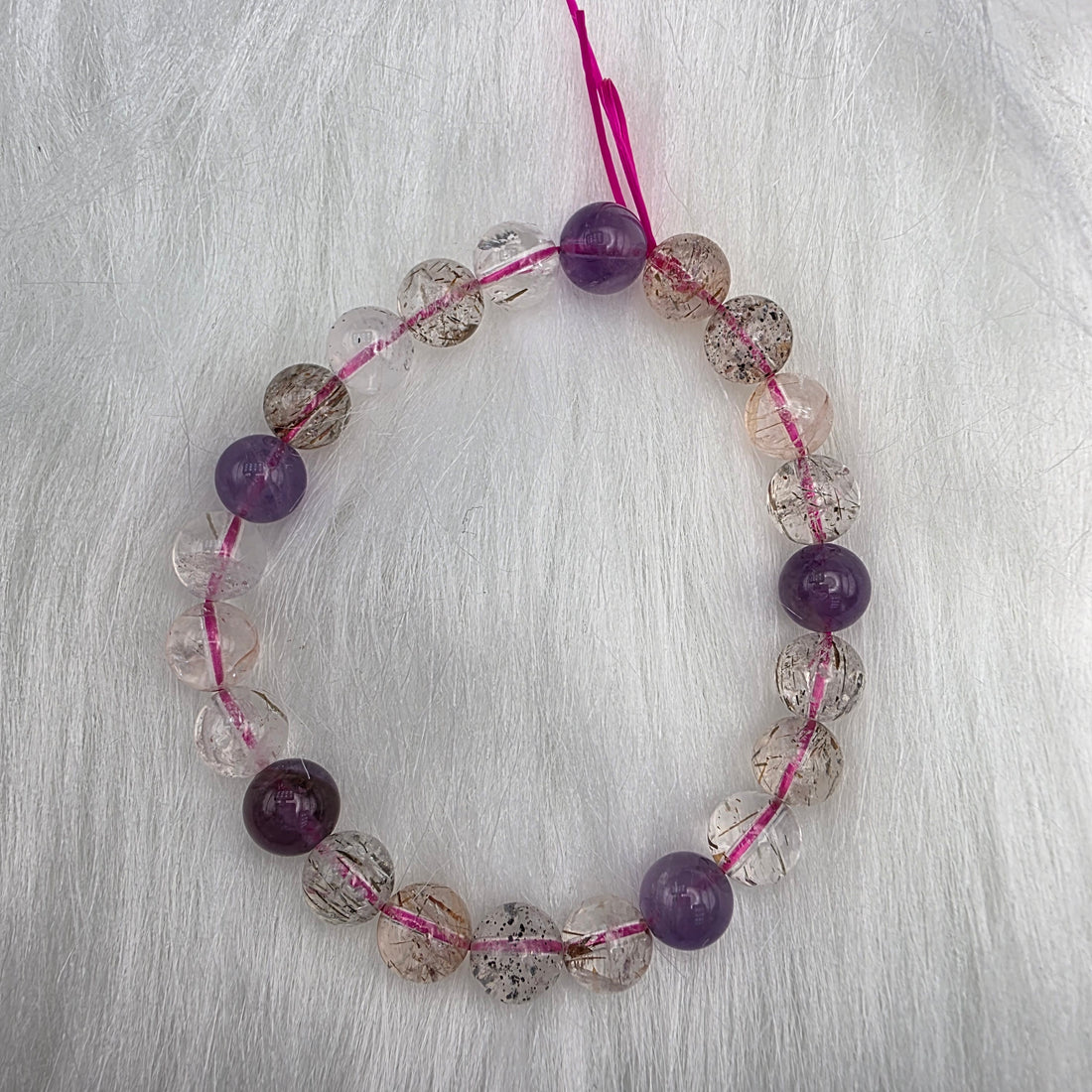 Aurora Thread Amethyst & Clear Quartz Bracelet