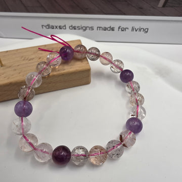 Aurora Thread Amethyst & Clear Quartz Bracelet