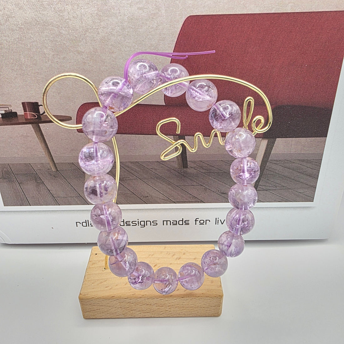 Natural Amethyst Crystal Beaded Bracelet – Calm & Inner Peace Energy Jewelry