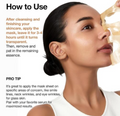 Woman applying a skincare mask with text on how to use it, Anua Rice 70 Glow Collagen Mask 4pcs