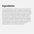 A text-only ingredients list on a light gray background, with the heading 'Ingredients' in bold and dense black text below. Medicube Kojic Acid Turmeric Purifying Gel Cleanser 500ml