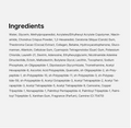 A text-only page with the heading 'Ingredients' followed by a list of cosmetic ingredients in small black font on a light gray background. Medicube EGF NAD Firming Gel Mask 4ea