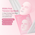 PDRN Pink Tension Up Mask packaging with product details on a pink background, Medicube PDRN Pink Tension Up Mask 4ea