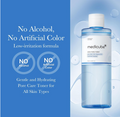 Medicube toner bottle with blue background and text about product features. Medicube Zero Pore Toner 250ml