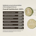 Satisfaction survey by Korea Institute of Dermatological Sciences with lime slices on a beige background, Heveblue Black Yuja Bean Lifting Auto Eye Cream 15ml