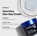 Medicube Zero Pore One-Day Cream jar with open lid showing cream, on a light gray background. Medicube Zero Pore One Day Cream 50ml