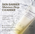 Skin barrier moisture deep cleanser with product details on a water background, Ongredients Skin Barrier Moisture Deep Cleanser 120ml