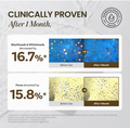A dermatologically tested marketing infographic for a skincare product, showing before-and-after results after one month. The top panel shows a decrease in blackheads and whiteheads by 16. Ongredients Skin Barrier Moisture Deep Cleanser 120ml