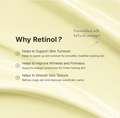 Text explaining the benefits of Retinol with a beige background, Dr. Althea Pure Retinol 0.15% Cream 20g