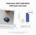 Promotional graphic for Aqua Harine Deep Serum showing a blue serum bottle in a polaroid-style frame, a before-and-after skin hydration bar chart with a +129.76% increase, and text claiming improved skin hydration with one use. Dr. Althea Aqua Marine Deep Serum 30ml