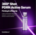 PDRN Active Serum bottle with promotional text on a dark background, Centellian24 360° Shot PDRN Active Serum 50ml