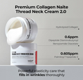 Collagen Naite Thread Neck Cream 2.0 with product details on a gray background, Medipeel Collagen Naite Thread Neck Cream 100ml