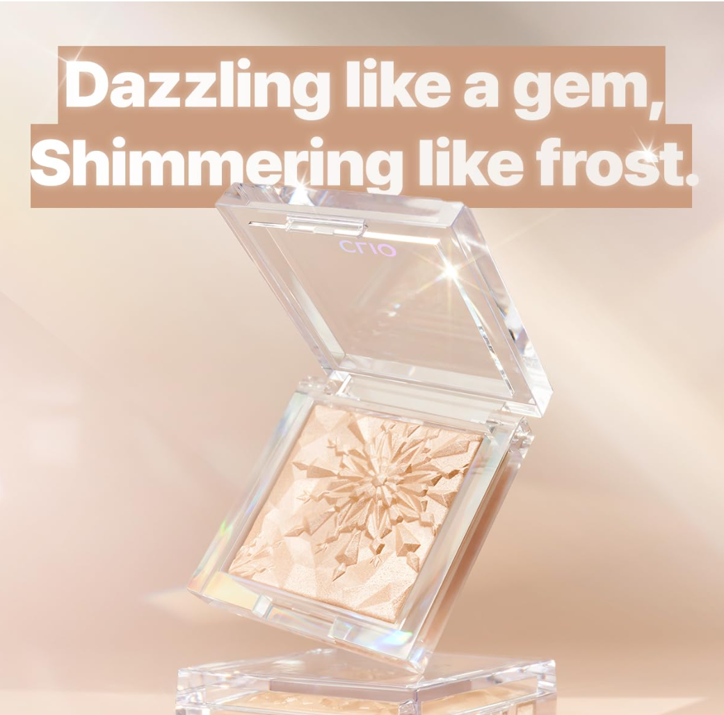 Cosmetic product with CLIO branding on a white background, Clio Prism Highlighter 5 Peach Sapphire 8g