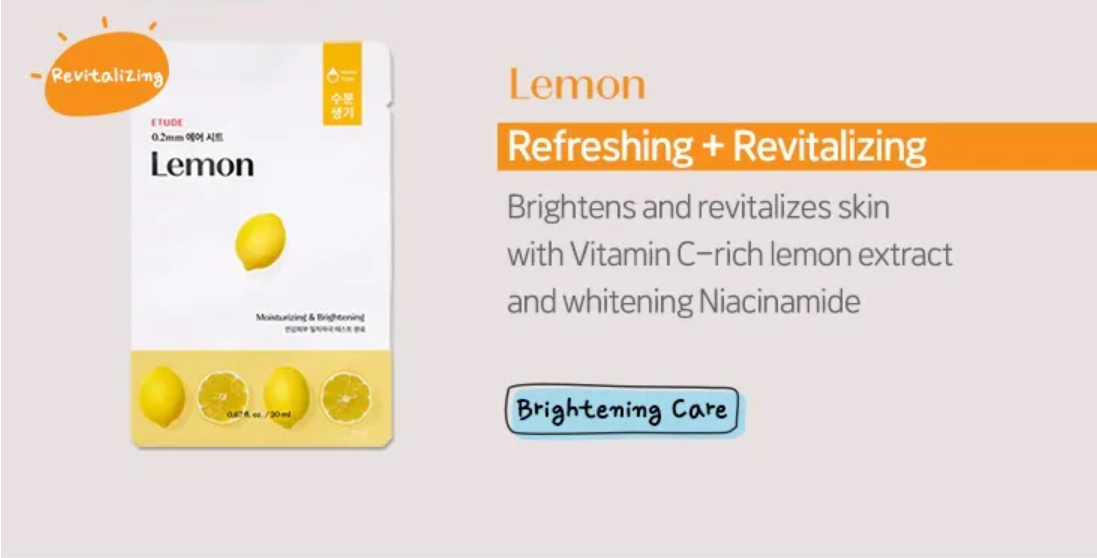 Etude House 0.2 Therapy Air Mask lemon 1pc