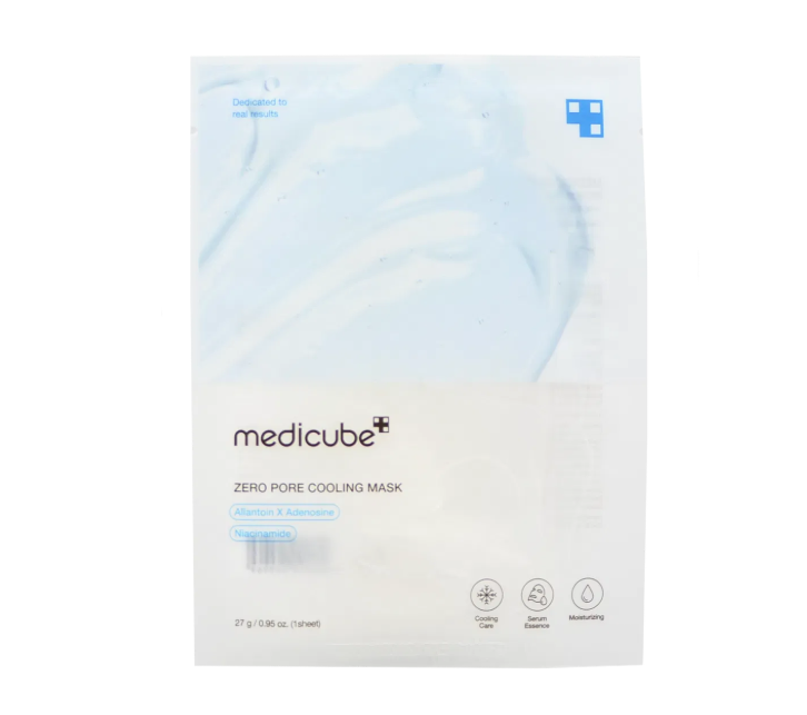 Medicube Zero Pore Cooling Mask packaging on a white background, Medicube Zero Pore Cooling Mask 1pc