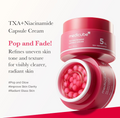 Red jar of medicube TXA+Niacinamide Capsule Cream with text on a white background, Medicube TXA Niacinamide Capsule Cream 55g