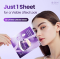 3D Lifting Cream Mask packaging with a woman's face and text about visible lifted look, BOH Probioderm 3D Lifting Cream Mask