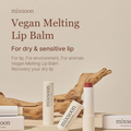 mixsoon Vegan Melting Lip Balm packaging with natural wood background, Mixsoon Vegan Melting Lip Balm 01 Clear 4.1g