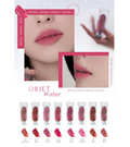 Lip tint product with application on lips and close-up shots, featuring the brand 'Objet Water', Muzigae Mansion Objet Water 005 Diva