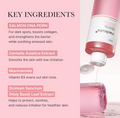 Cosmetic product with key ingredients listed on a pink background, Medicube PDRN Pink Cica Soothing Toner 250ml