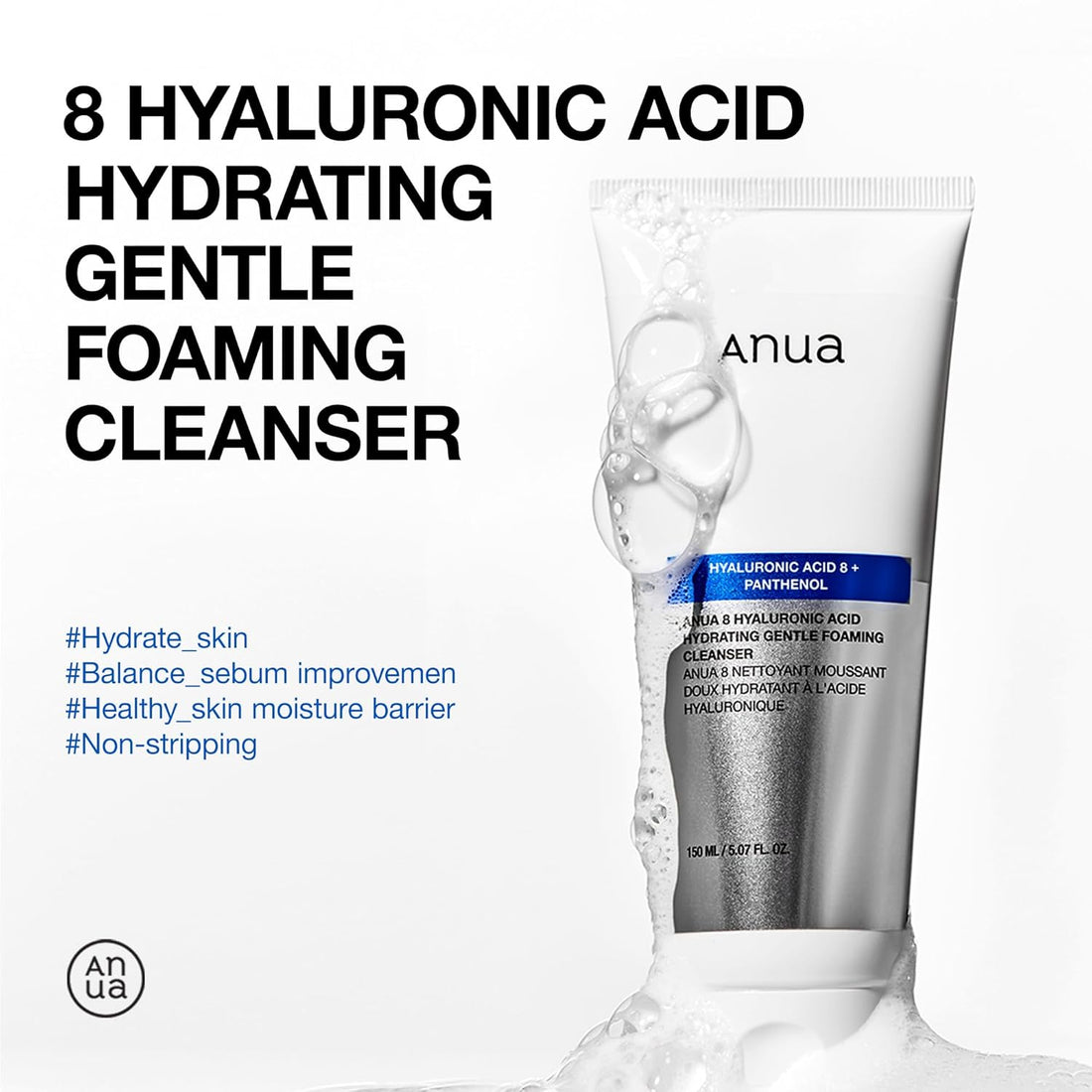 Anua 8 Hyaluronic Acid Hydrating Gentle Foaming Cleanser 150ml